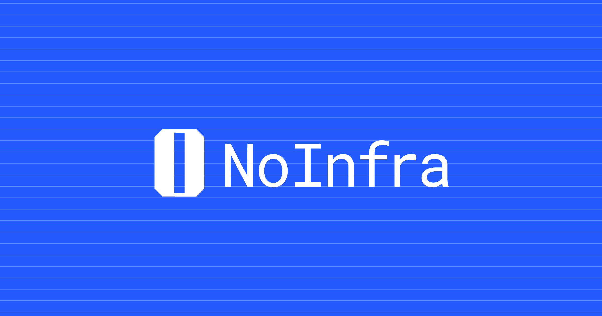 NoInfra logo on blue dither background